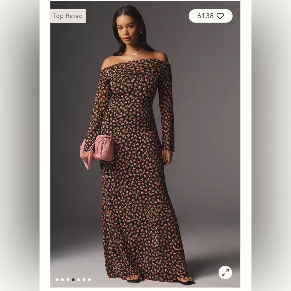 AFRM Off-Shoulder Floral Maxi Dress